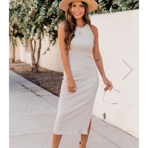 Oatmeal Rubbed Stretchy Dress